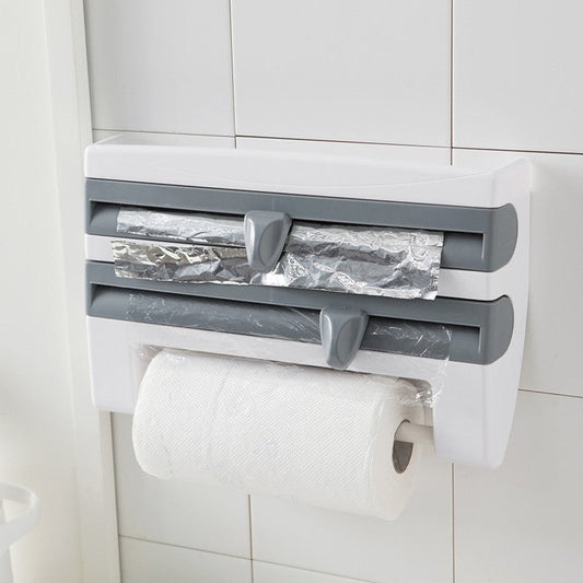 4-In-1 Kitchen Roll Holder Dispenser Kitchen Foil Film Wrap