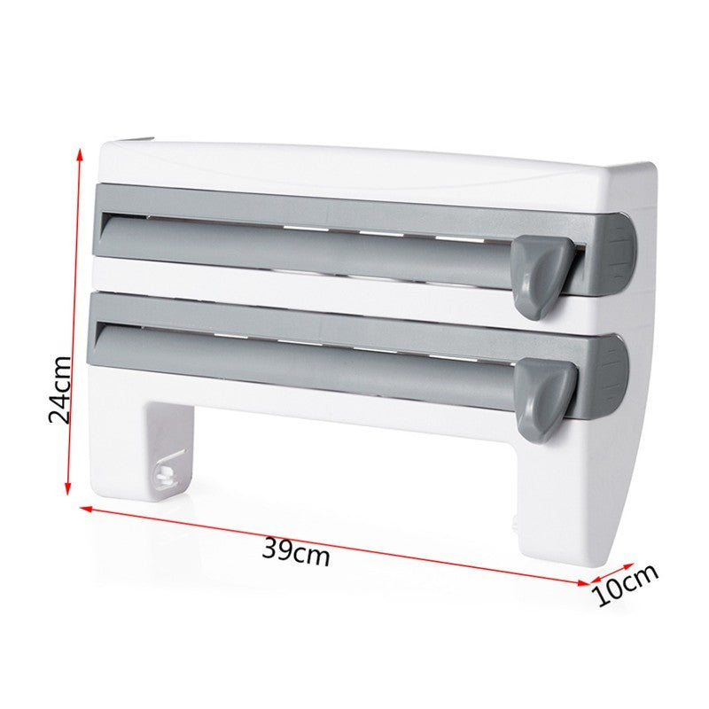 4-In-1 Kitchen Roll Holder Dispenser Kitchen Foil Film Wrap