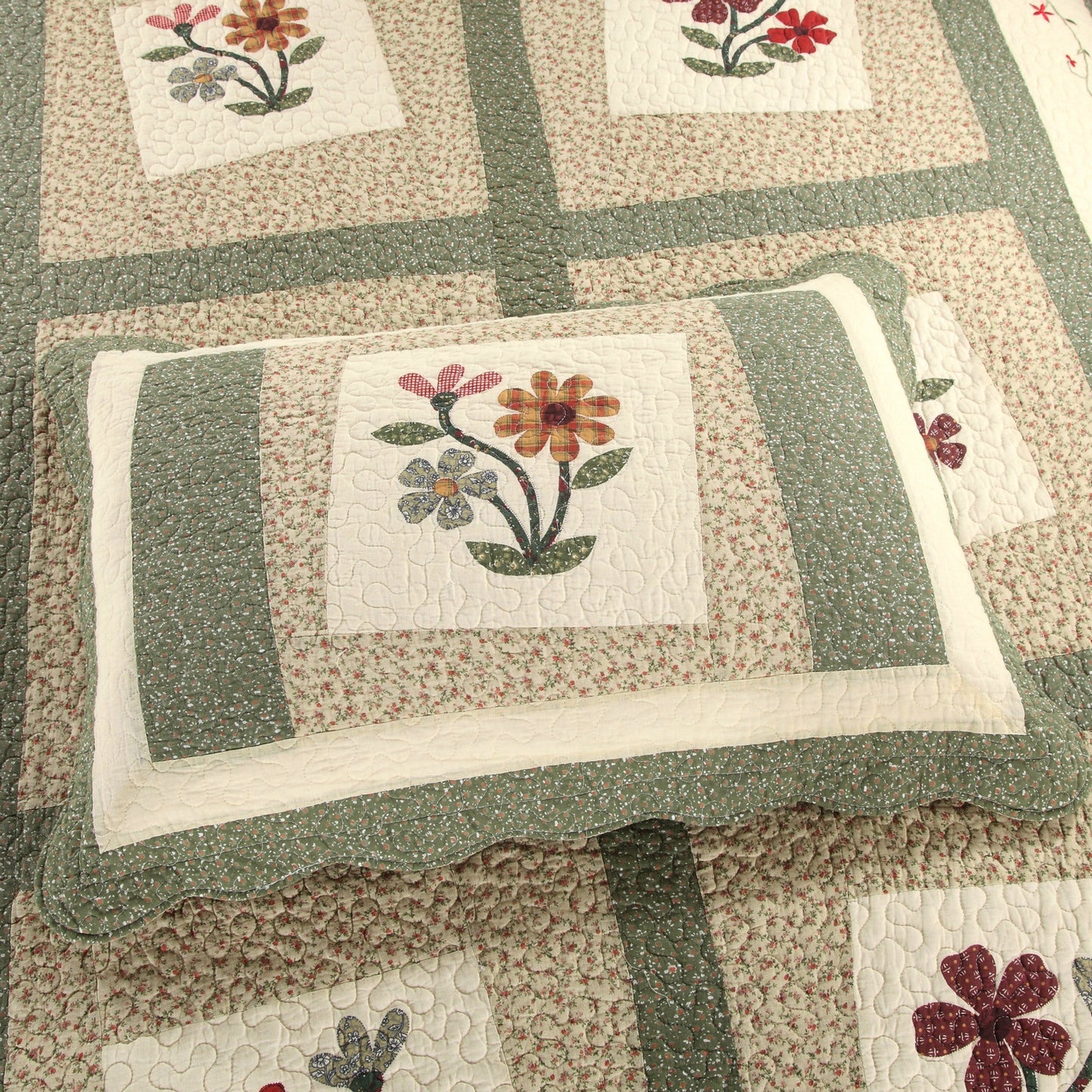 Cotton Quilted Water Wash Quilt Three-piece Set Four-piece Set Real Split Embroidered