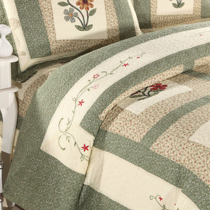 Cotton Quilted Water Wash Quilt Three-piece Set Four-piece Set Real Split Embroidered