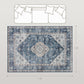 5x7 Area Rug, Vintage Washable Rug, Non-Slip Floor Carpet for Living Room, Bedroom, Dining Room, Blue