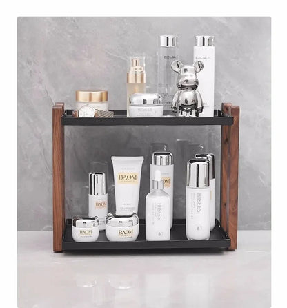 Bathroom Counter Organizer With Coffee Station Cosmetic Holder，Desktop Organizer Home Bedroom Dresser Skincare Lipstick Holder