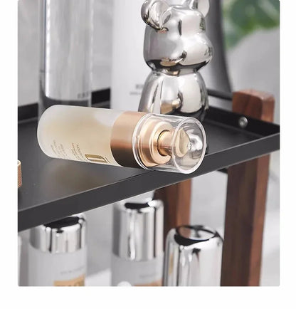 Bathroom Counter Organizer With Coffee Station Cosmetic Holder，Desktop Organizer Home Bedroom Dresser Skincare Lipstick Holder