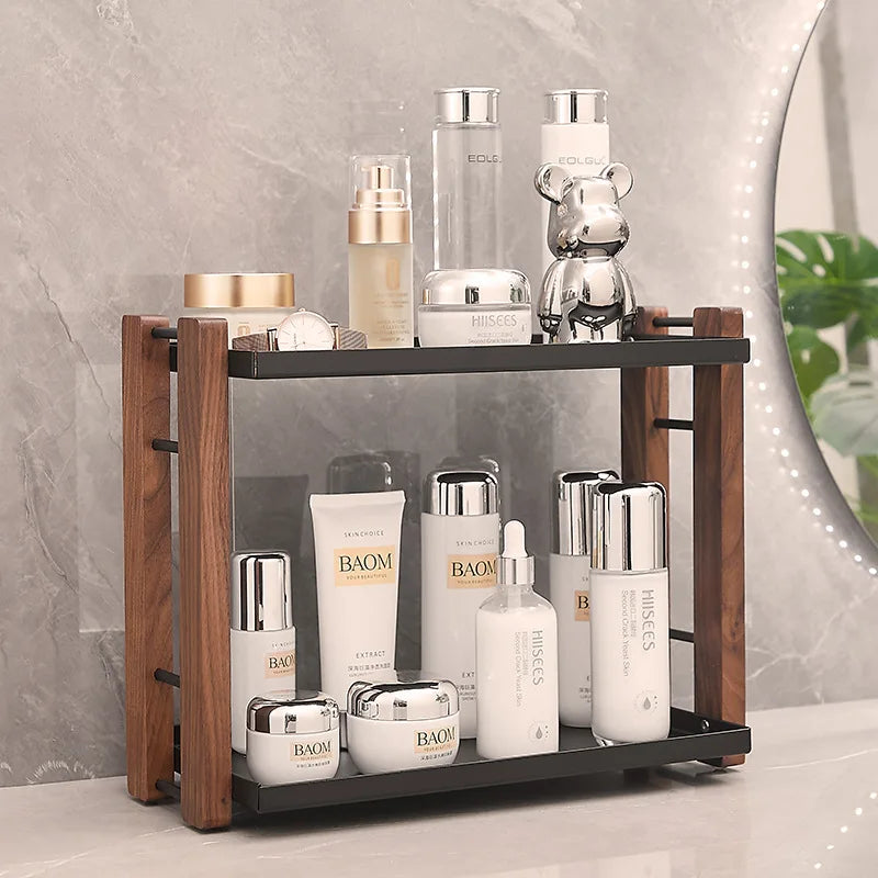 Bathroom Counter Organizer With Coffee Station Cosmetic Holder，Desktop Organizer Home Bedroom Dresser Skincare Lipstick Holder
