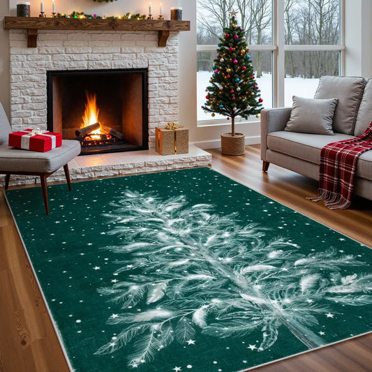 Amazon Cross-Border Christmas Decoration Crystal Velvet Living Room Coffee Table Carpet Bedroom Bedside Non-Slip And Stain-Resistant Carpet