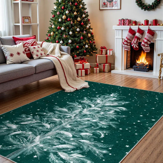 Amazon Cross-Border Christmas Decoration Crystal Velvet Living Room Coffee Table Carpet Bedroom Bedside Non-Slip And Stain-Resistant Carpet