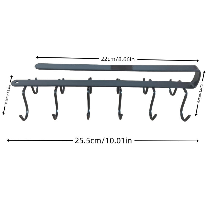 Wrought Iron Kitchen Cabinet Hook Kitchen Row Hook Kitchen Wall-mounted Storage Rack Hanger Load-bearing Double Row Storage Rack
