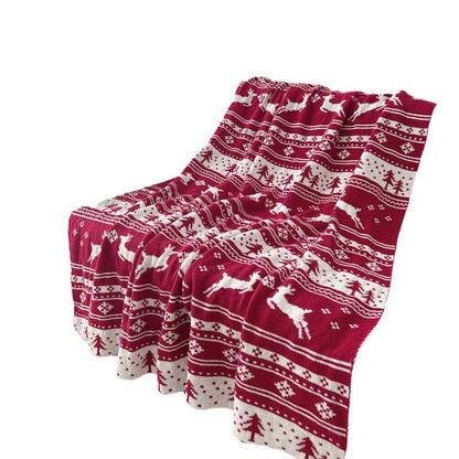 Christmas New Year Blanket Holiday Decorative Blanket Living Room Sofa Blanket Red Blanket Bedroom Bed End Blanket Cover With Knitted Blanket