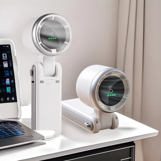 Folding High Speed Turbocharged Handheld Small Fan Portable Neck-hanging Office Desktop Summer Promotion