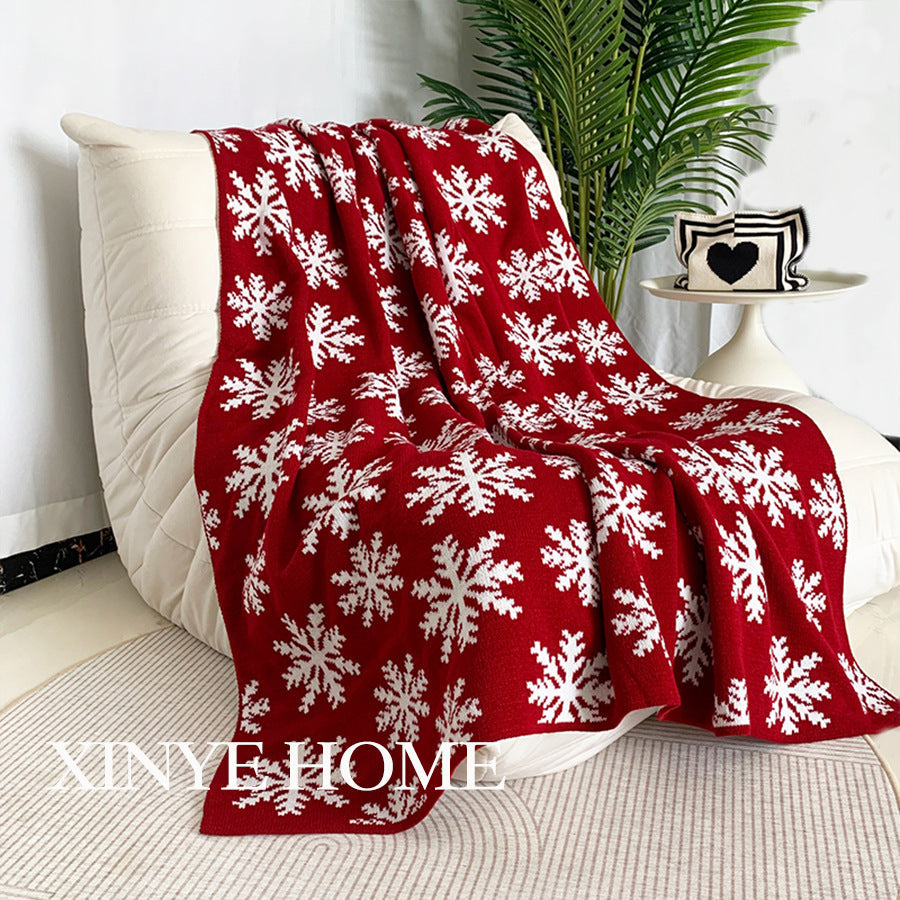 Christmas New Year Blanket Holiday Decorative Blanket Living Room Sofa Blanket Red Blanket Bedroom Bed End Blanket Cover With Knitted Blanket