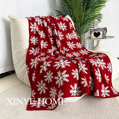 Christmas New Year Blanket Holiday Decorative Blanket Living Room Sofa Blanket Red Blanket Bedroom Bed End Blanket Cover With Knitted Blanket