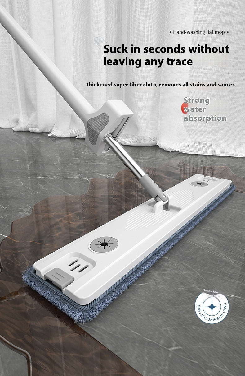 Household Large Absorbent Hands-free Wash Wet Dry Flat Mop