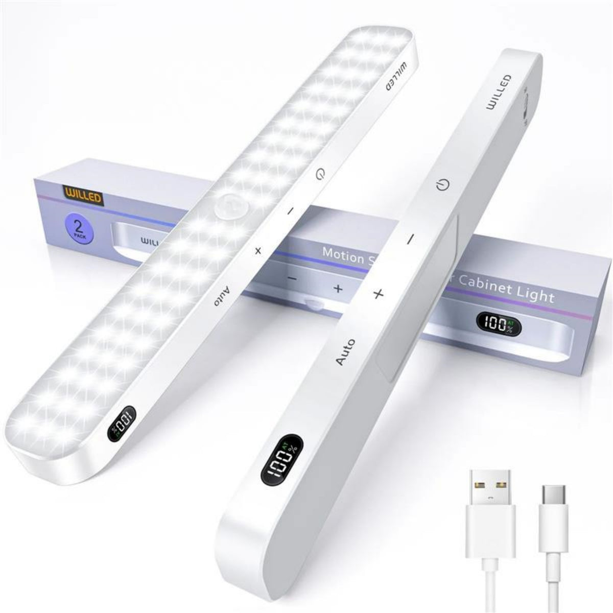 GlowSmart LED Cabinet Light with Battery Display
