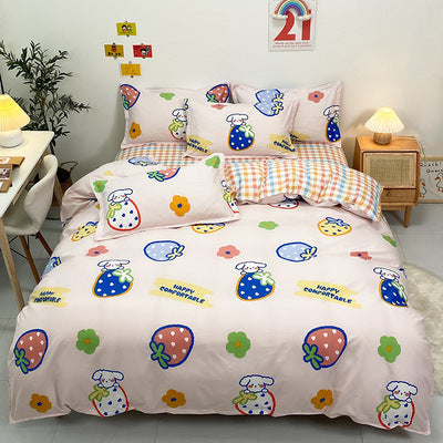 Four-piece Bedding Bed Linen Quilt Cover Aloe Cotton Home Textile