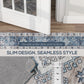 5x7 Area Rug, Vintage Washable Rug, Non-Slip Floor Carpet for Living Room, Bedroom, Dining Room, Blue